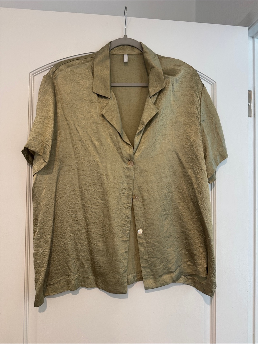 Light Olive Green Short-Sleeve Shirt - purchased on Anthropologie
